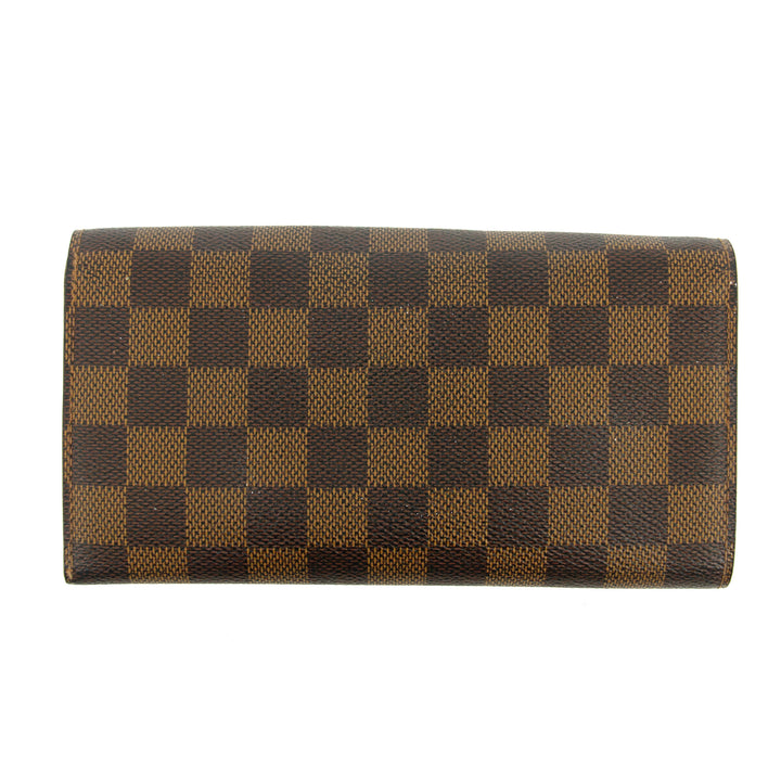 Louis Vuitton Damier Ebene Sarah Wallet Brown #3436