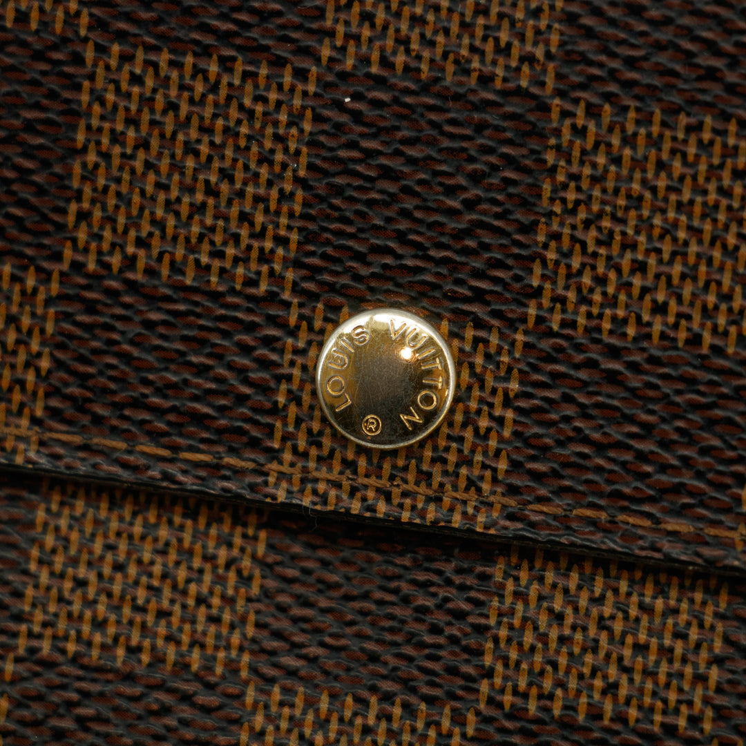 Louis Vuitton Damier Ebene Sarah Wallet Brown #3436