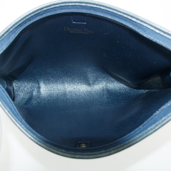Christian Dior Vintage Trotter Blue Canvas Pouch #3439