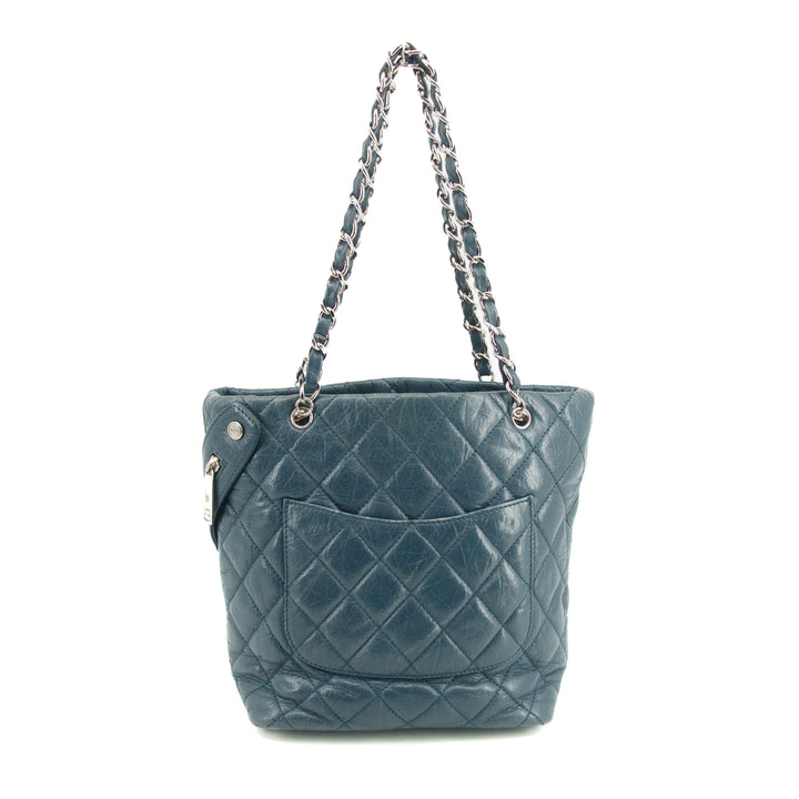 Chanel Matelasse Aged Calfskin Blue Club Shoulder Bag  #3450