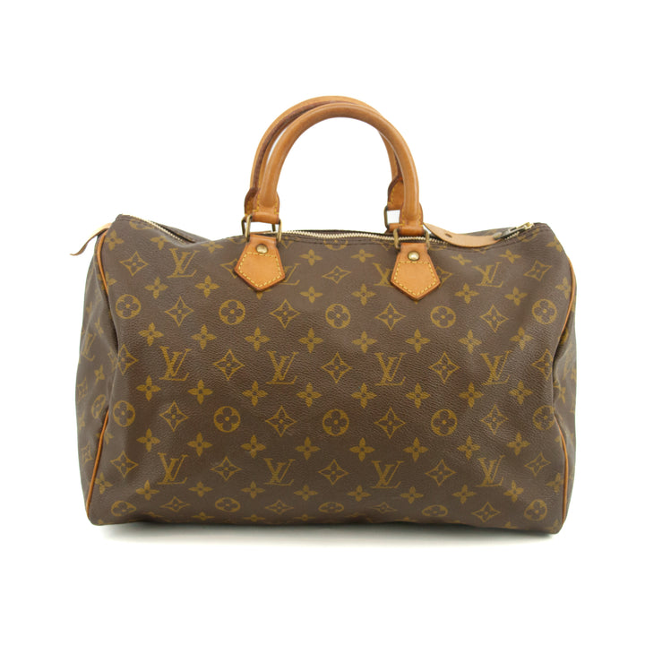 Louis Vuitton Monogram Canvas Brown Speedy 35 Handbag #3480