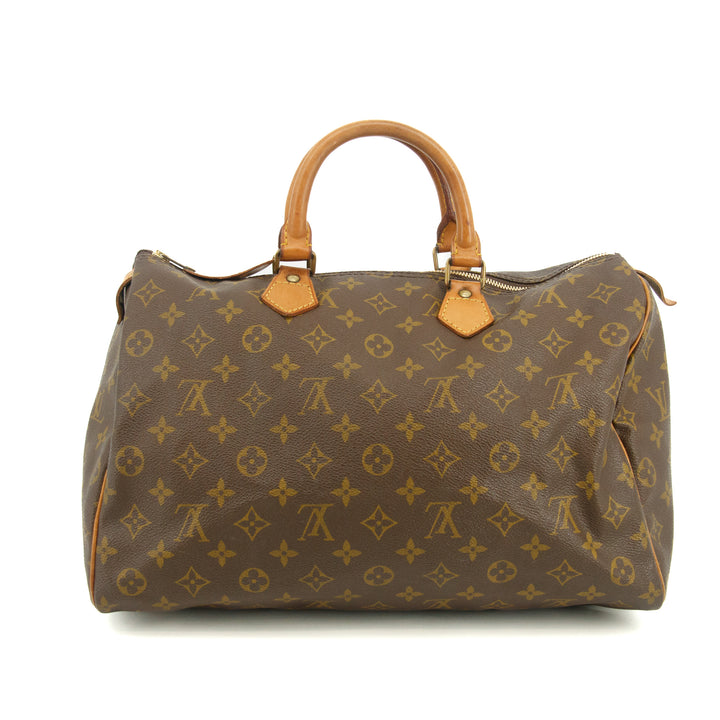 Louis Vuitton Monogram Canvas Brown Speedy 35 Handbag #3480