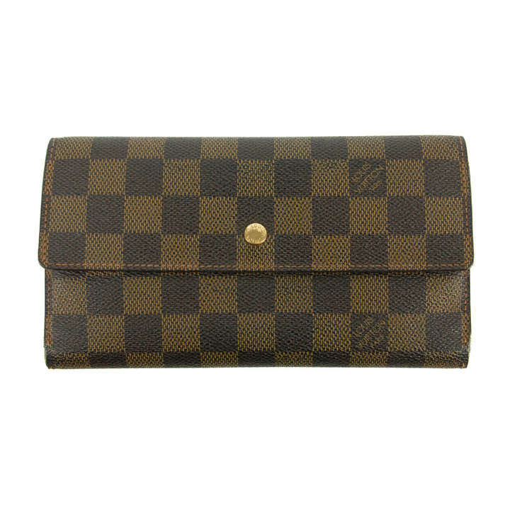 Louis Vuitton Damier Ebene International Long Wallet Brown #3496