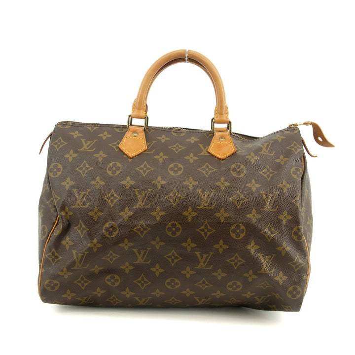 Louis Vuitton Monogram Canvas Brown Speedy 35 Handbag #3500