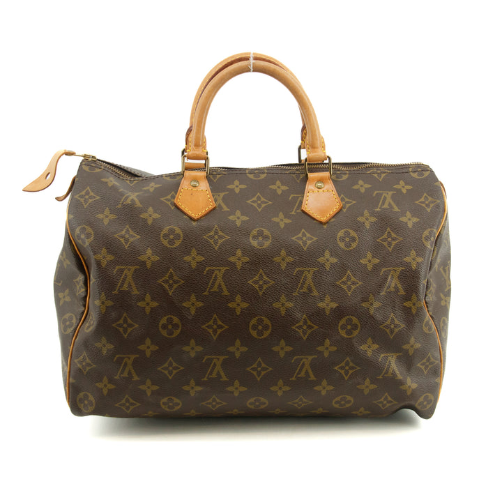 Louis Vuitton Monogram Canvas Brown Speedy 35 Handbag #3500