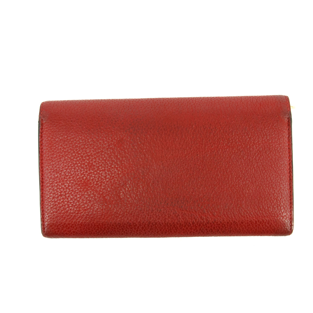 Louis Vuitton Portefeuille Double V Red Leather Long Wallet #3514