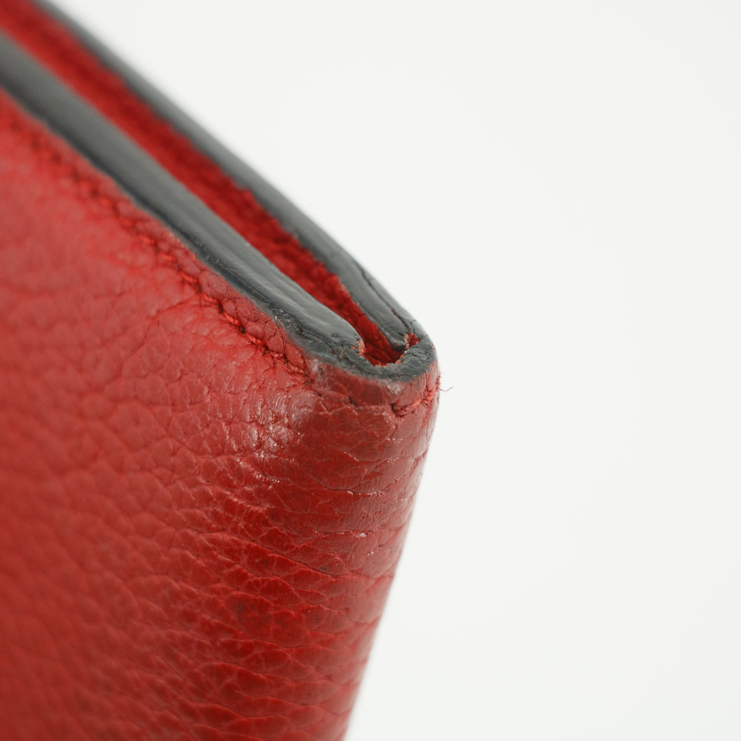 Louis Vuitton Portefeuille Double V Red Leather Long Wallet #3514