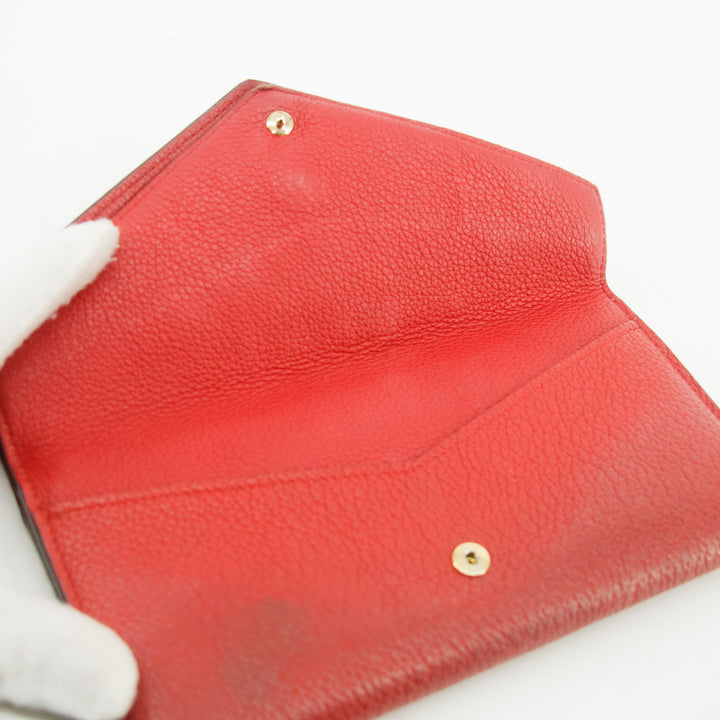 Louis Vuitton Portefeuille Double V Red Leather Long Wallet #3514