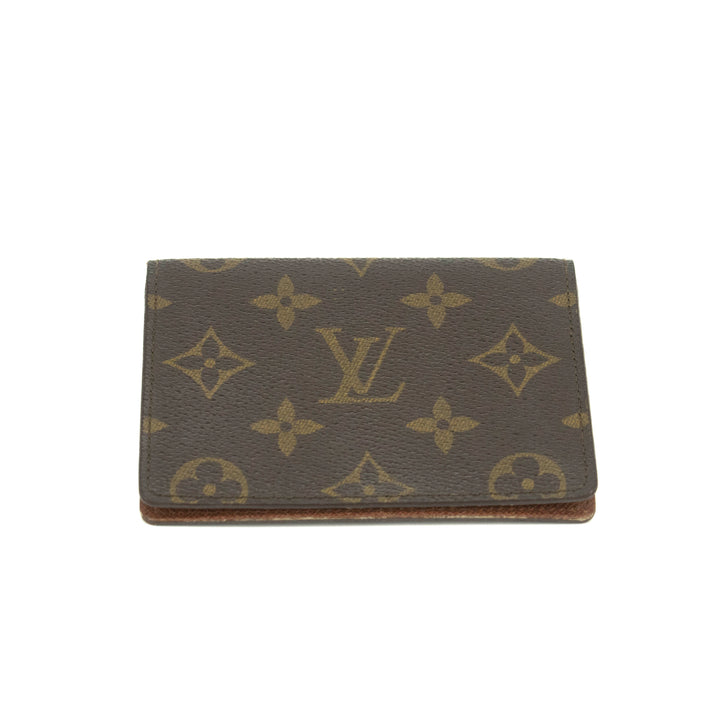 Louis Vuitton Monogram Canvas Brown ID Card Case Wallet #3519