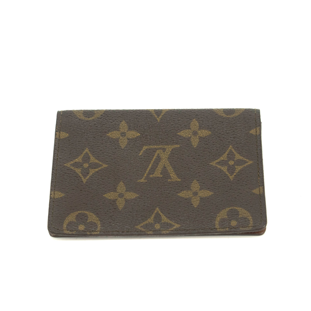 Louis Vuitton Monogram Canvas Brown ID Card Case Wallet #3519