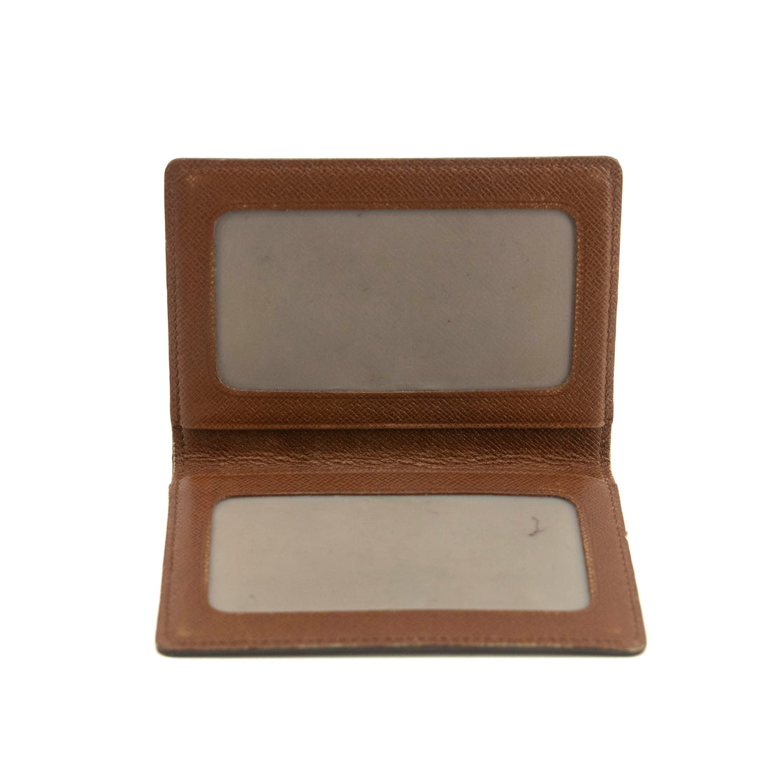Louis Vuitton Monogram Canvas Brown ID Card Case Wallet #3519