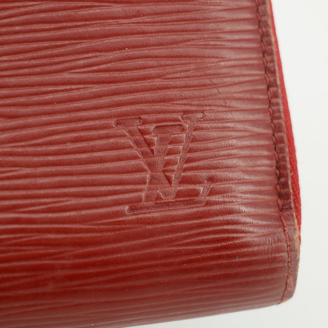 Louis Vuitton Red Epi Leather Zippy Long Wallet #3520