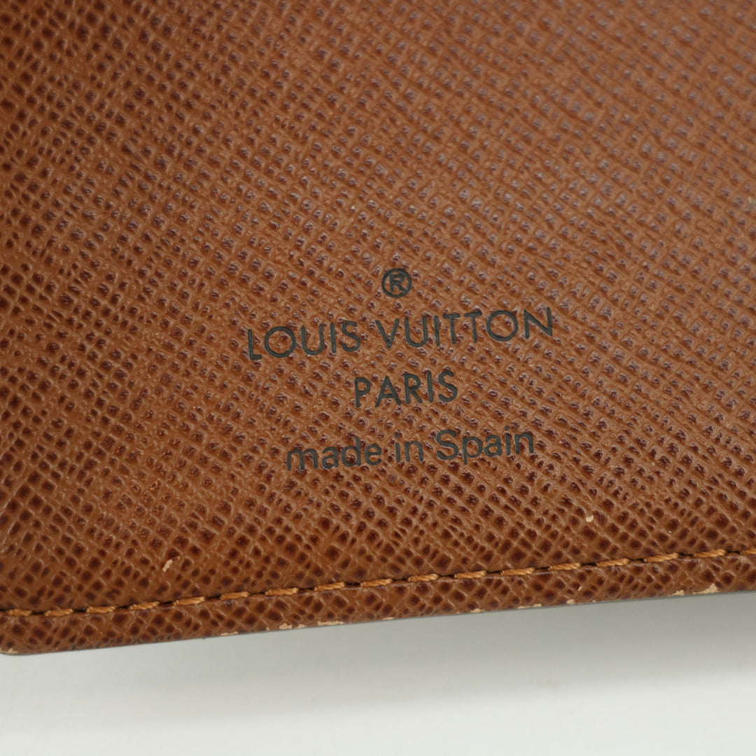 Louis Vuitton Monogram Canvas Brown Agenda PM Wallet  #3524