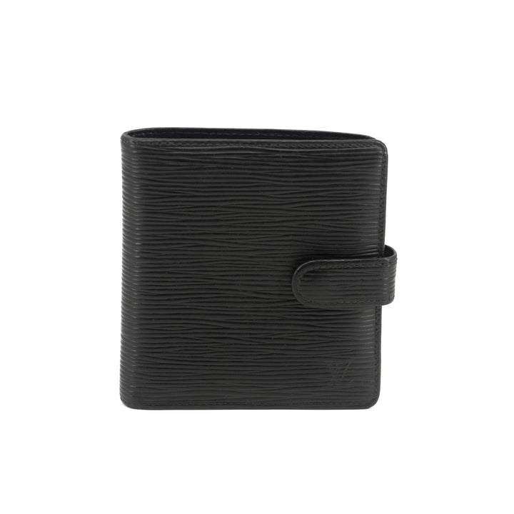 Louis Vuitton Black Epi Compact Bifold Wallet #3530
