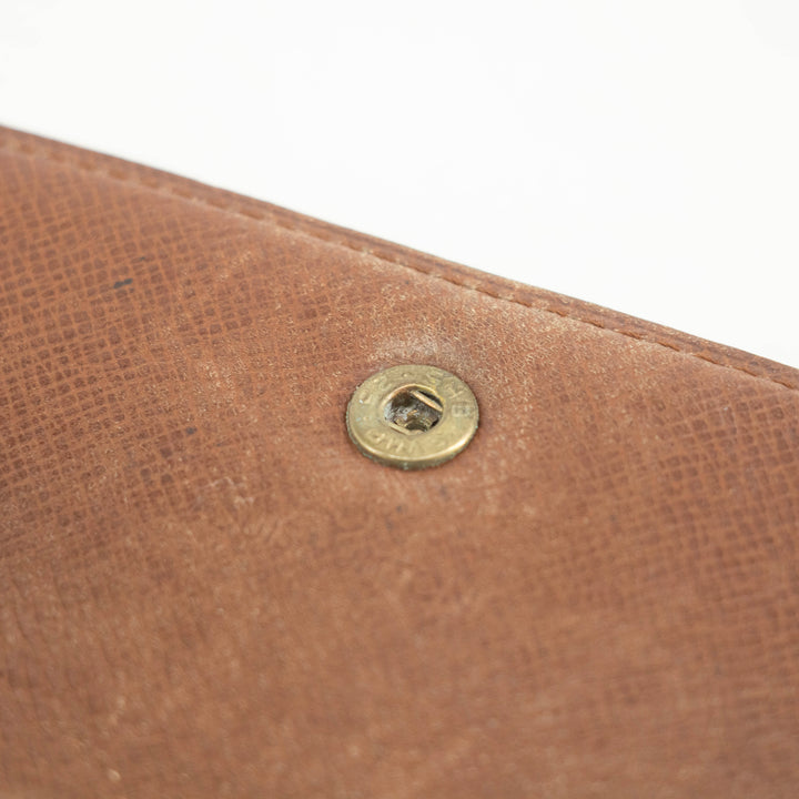 Louis Vuitton Monogram Canvas Brown Coin Case Wallet #3535