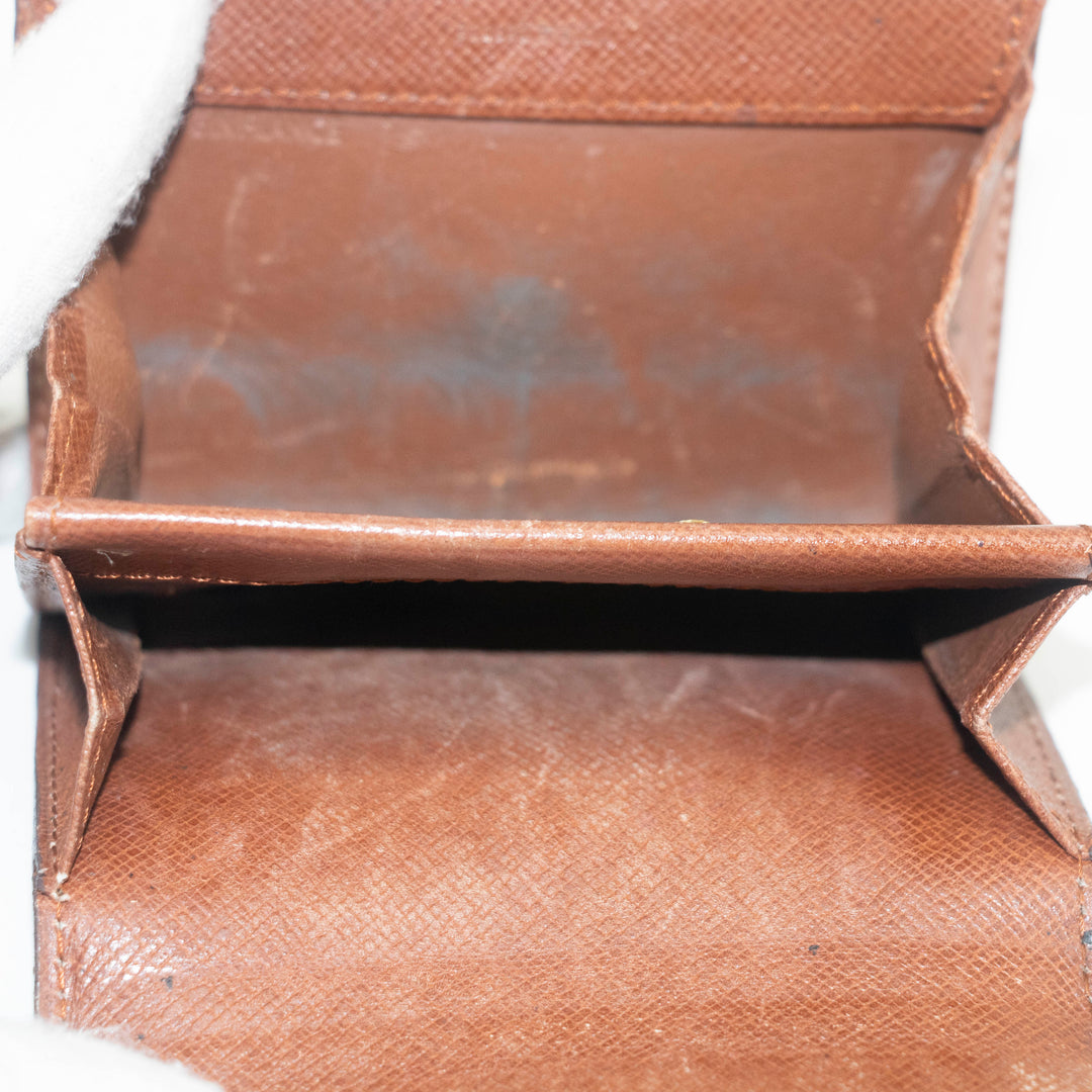 Louis Vuitton Monogram Canvas Brown Coin Case Wallet #3535