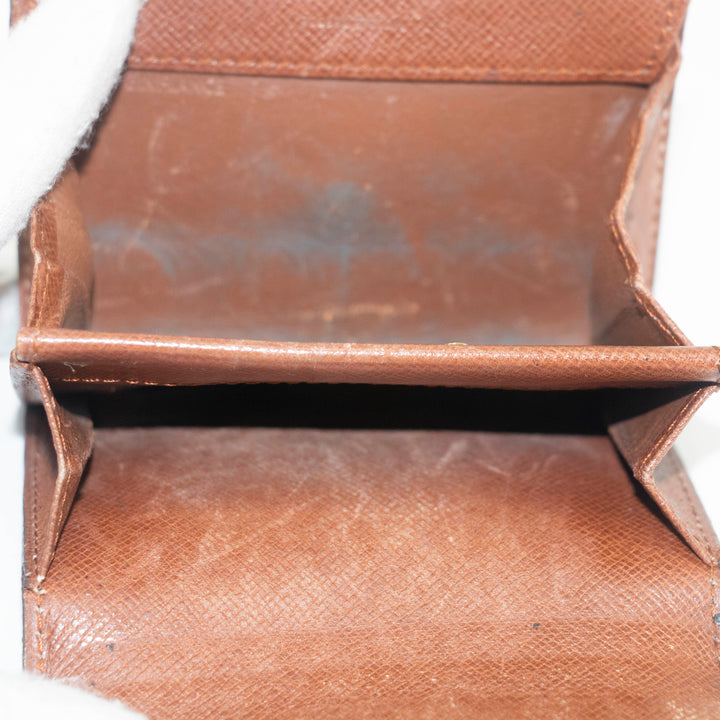 Louis Vuitton Monogram Canvas Brown Coin Case Wallet #3535