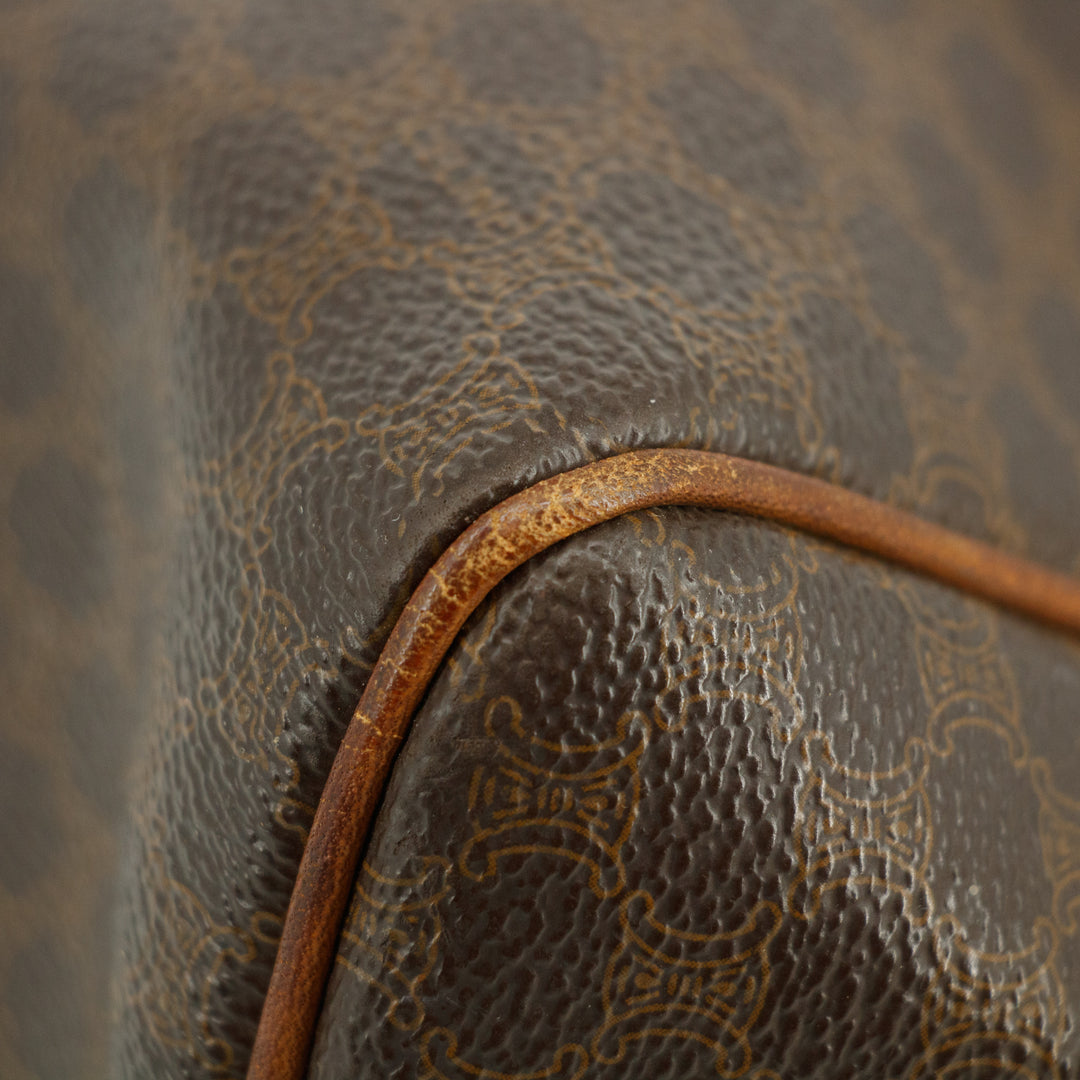 Celine Brown Macadam PVC x Leather Handbag #3540