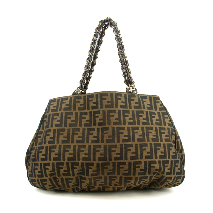 Fendi Mama Baguette Zucca FF Chain Shoulder Bag Brown #3546