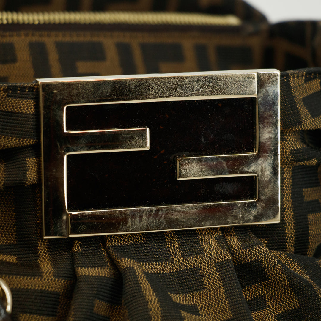 Fendi Mama Baguette Zucca FF Chain Shoulder Bag Brown #3546