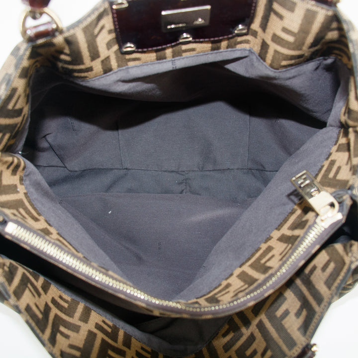 Fendi Mama Baguette Zucca FF Chain Shoulder Bag Brown #3546