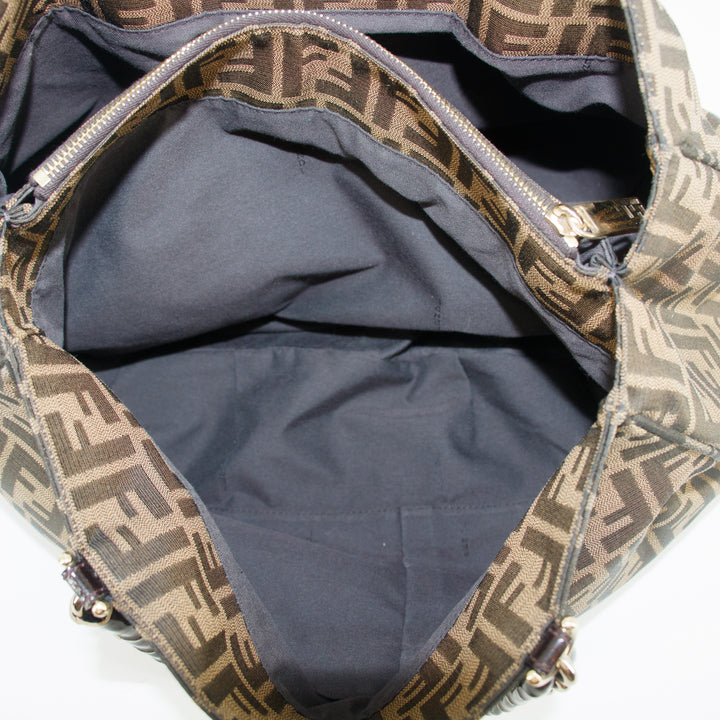 Fendi Mama Baguette Zucca FF Chain Shoulder Bag Brown #3546