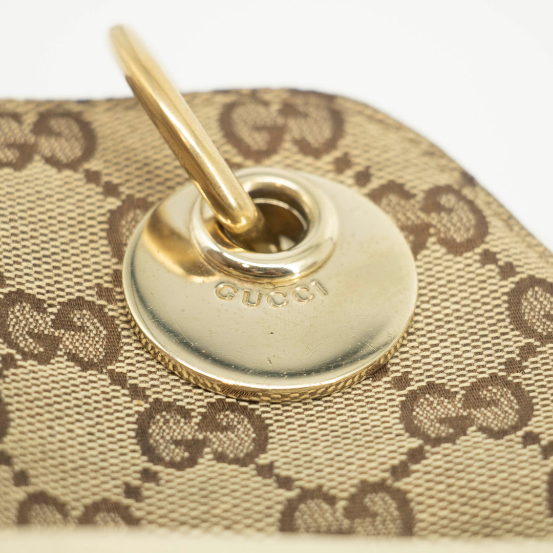 Gucci GG Canvas Beige x White Eclipse Medium Shoulder Bag #3552