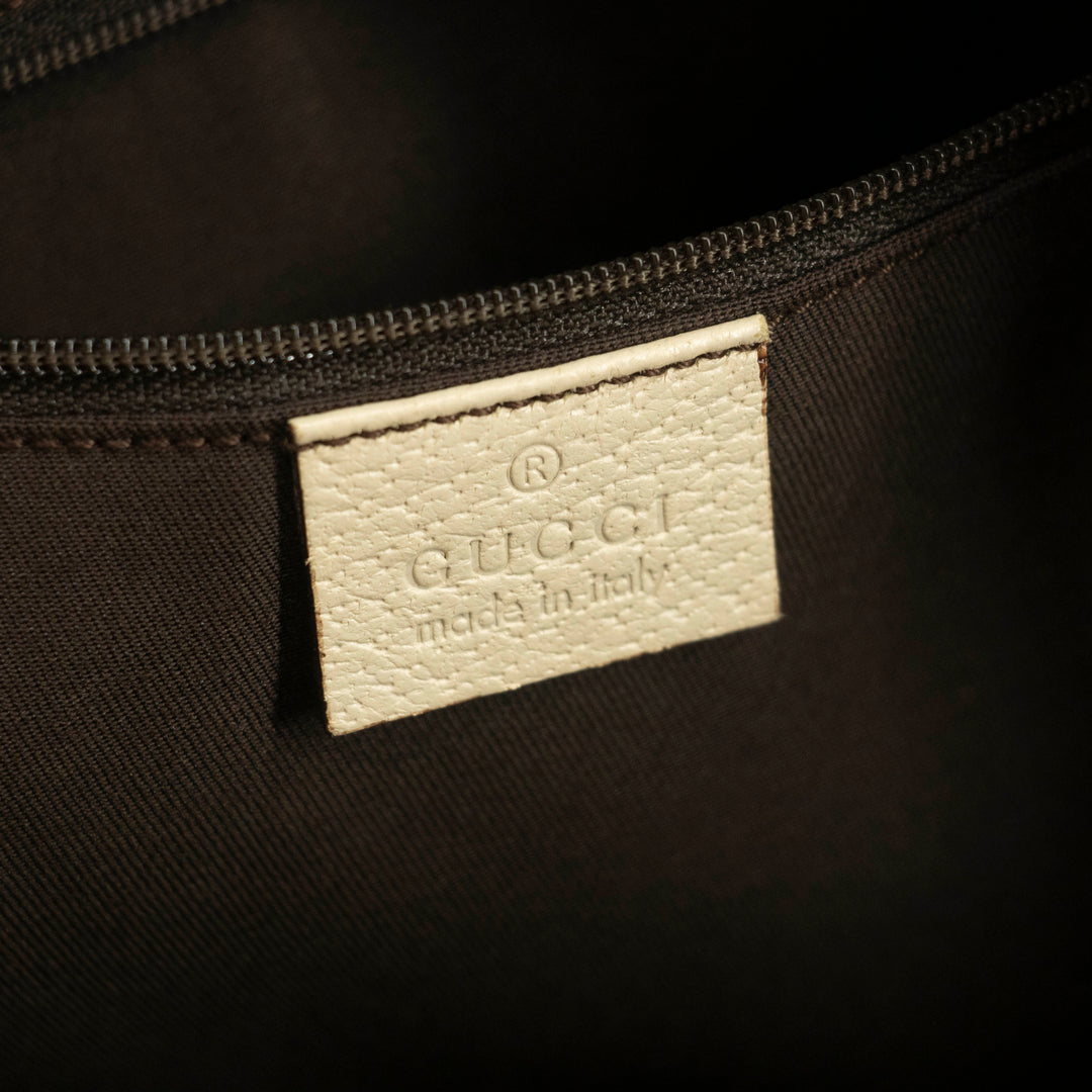Gucci GG Canvas Beige x White Eclipse Medium Shoulder Bag #3552