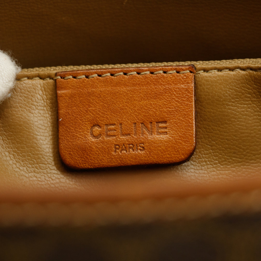 Celine Macadam Brown PVC x Leather Bucket Shoulder Bag #3566