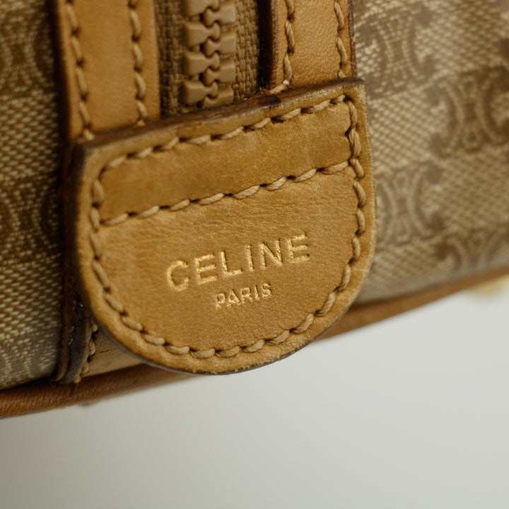 Celine Macadam Beige PVC x Leather Mini Boston Bag  #3567