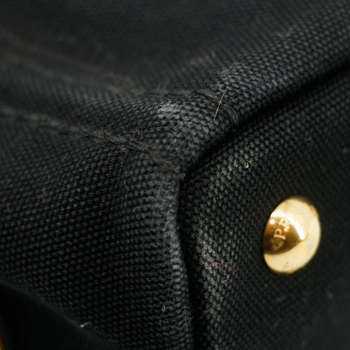 Prada Black Canvas Canapa Logo Tote Bag Small #3573
