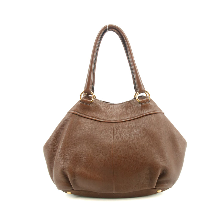 Prada Dark Brown Vitello Daino Handle Shoulder Bag #3575