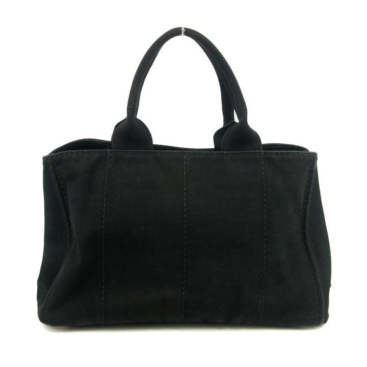 Prada Black Canvas Canapa Logo Tote Bag Medium #3576