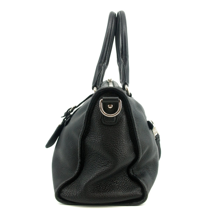 Prada Vitello Phenix Black Top Handle 2Way Shopping Shoulder Bag #3577