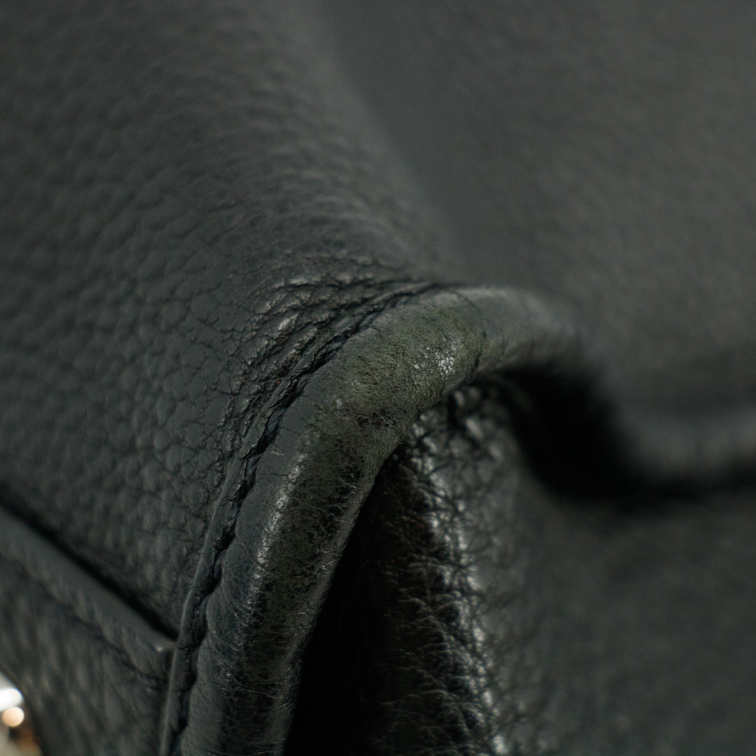 Prada Vitello Phenix Black Top Handle 2Way Shopping Shoulder Bag #3577