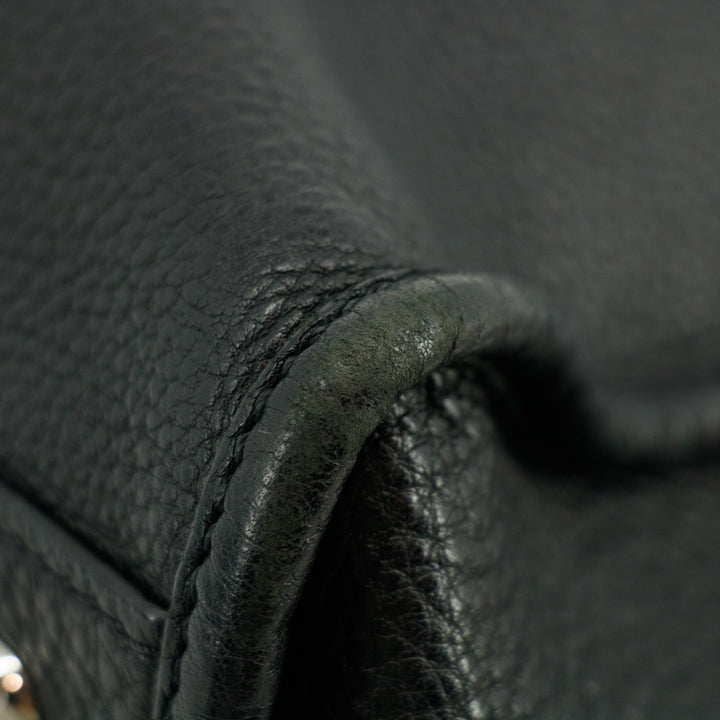 Prada Vitello Phenix Black Top Handle 2Way Shopping Shoulder Bag #3577