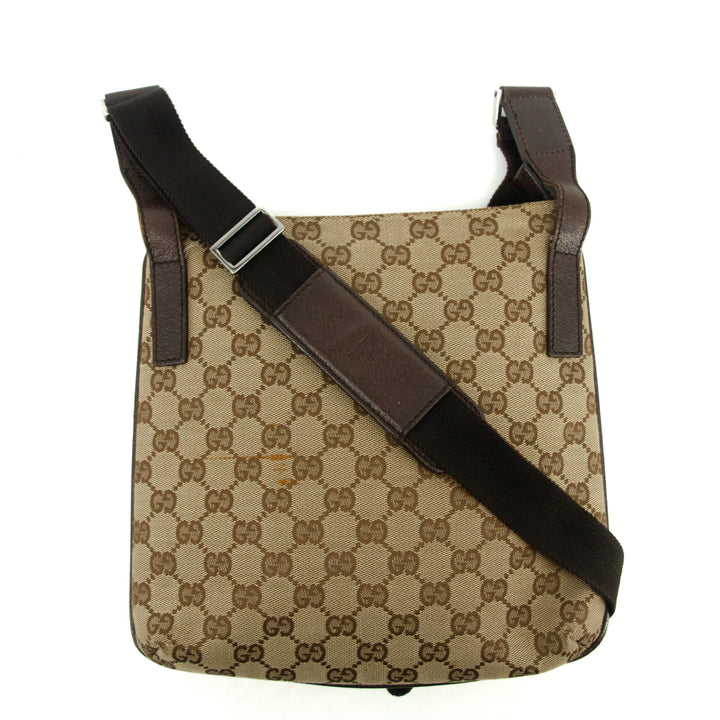 Gucci GG Canvas Beige Flat Crossbody Bag #3588