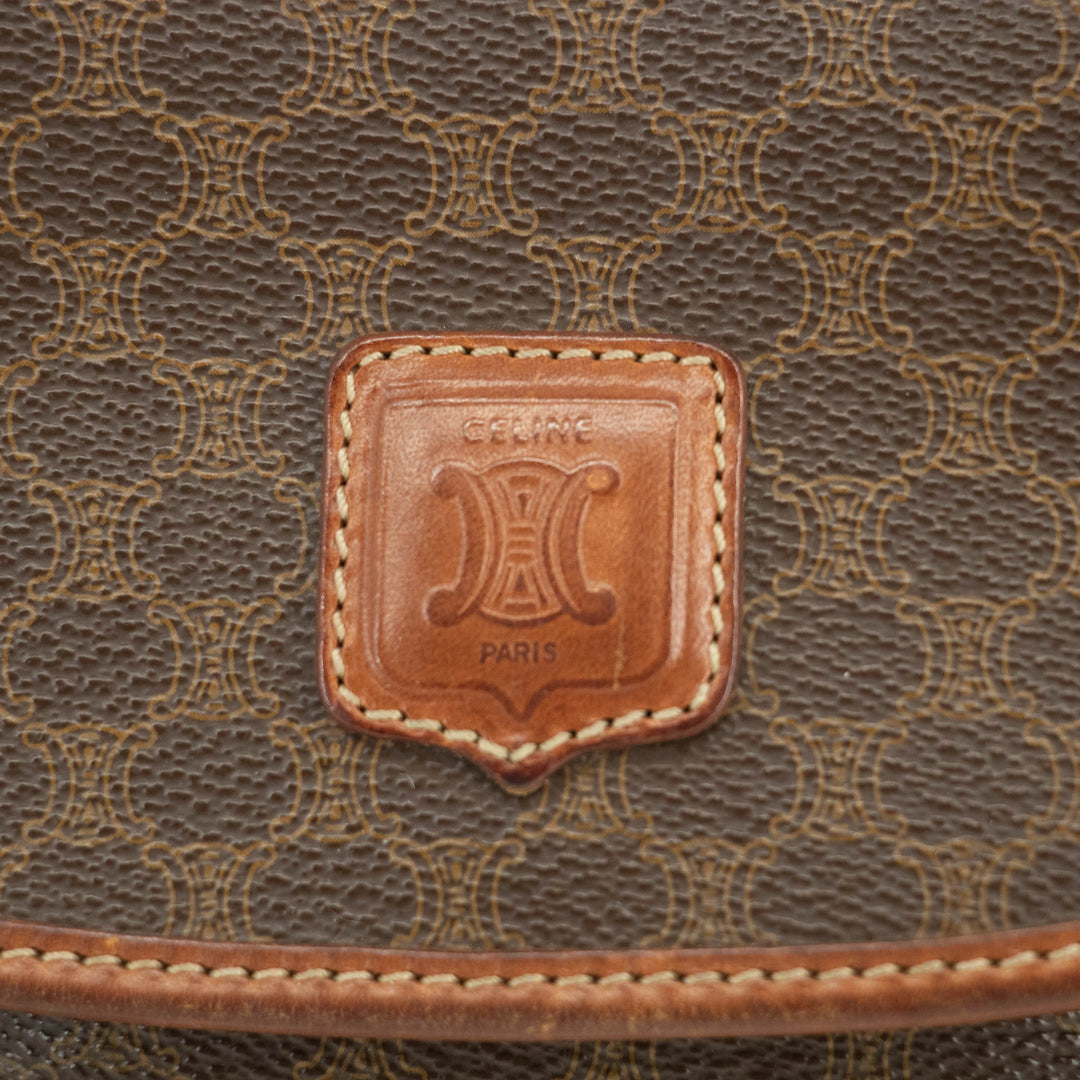 Celine Macadam Brown PVC x Leather Shoulder Bag #3593