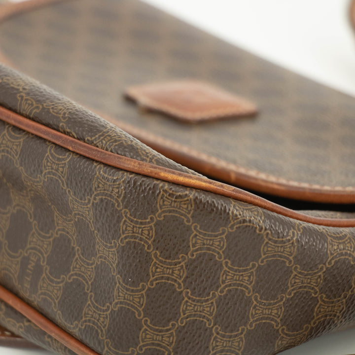 Celine Macadam Brown PVC x Leather Shoulder Bag #3593