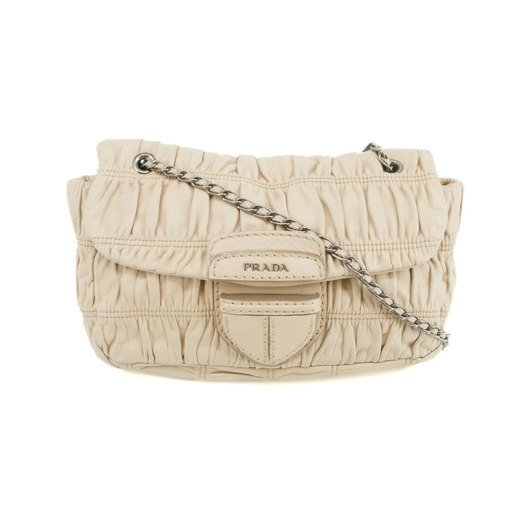 Prada Brown Nappa Gaufre Flap Shoulder Bag #3597