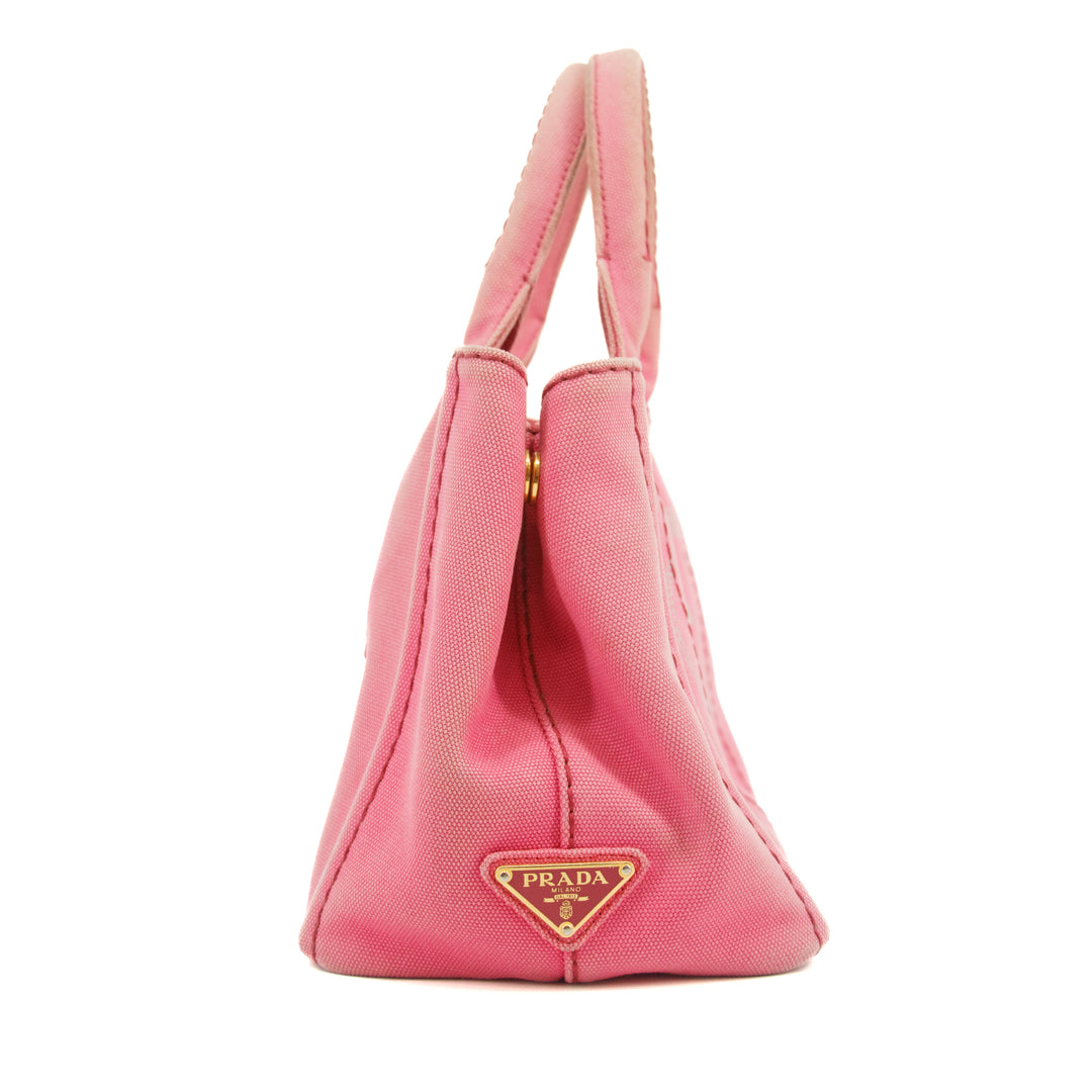 Prada Pink Canvas Canapa Logo 2Way Tote Bag Small #3600