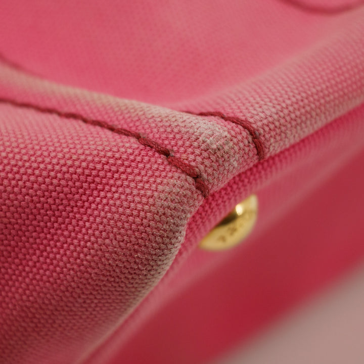 Prada Pink Canvas Canapa Logo 2Way Tote Bag Small #3600