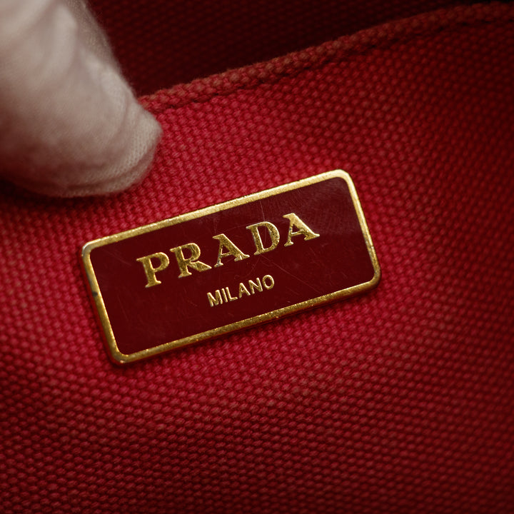 Prada Pink Canvas Canapa Logo 2Way Tote Bag Small #3600