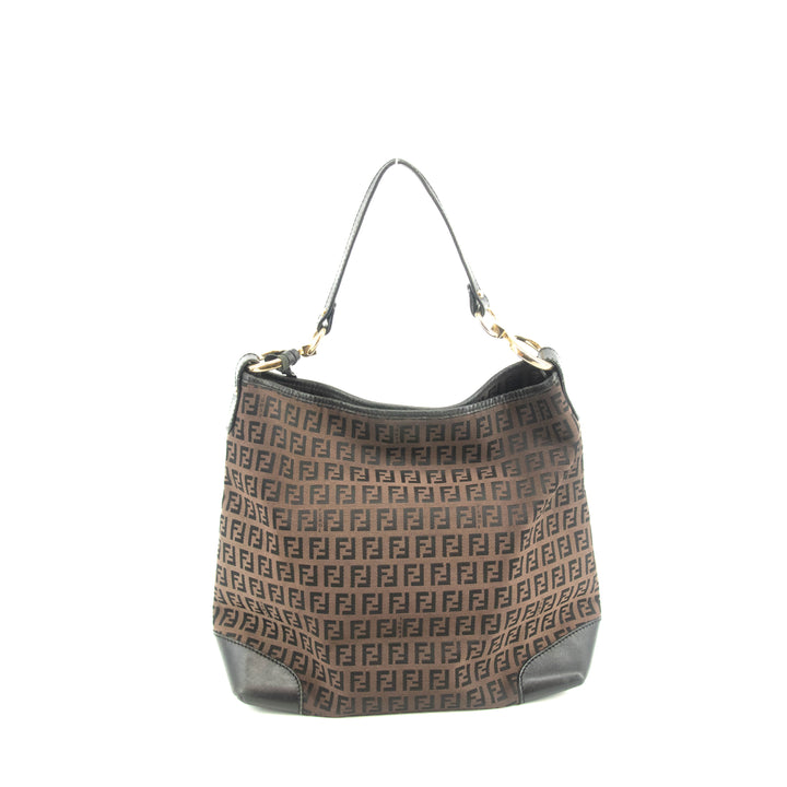Fendi Dark Brown FF Zucca Hobo Shoulder Bag  #3605