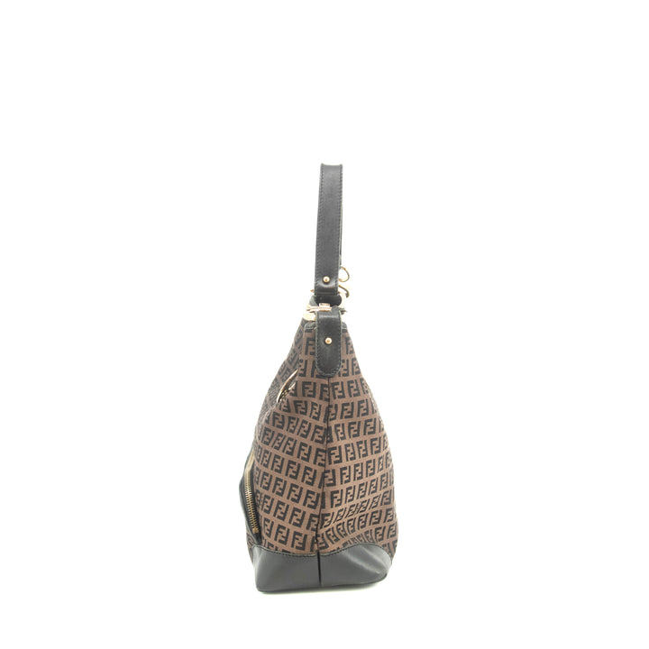 Fendi Dark Brown FF Zucca Hobo Shoulder Bag  #3605