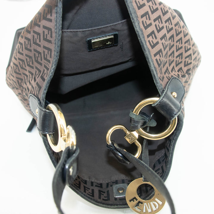Fendi Dark Brown FF Zucca Hobo Shoulder Bag  #3605