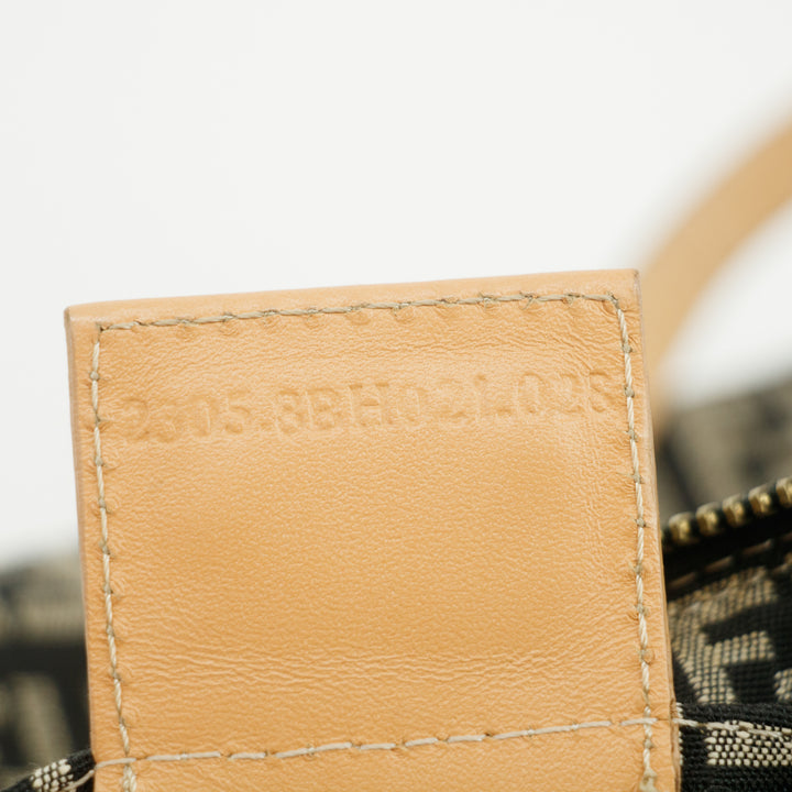 Fendi FF Zucchino Black Canvas Shoulder Bag #3606