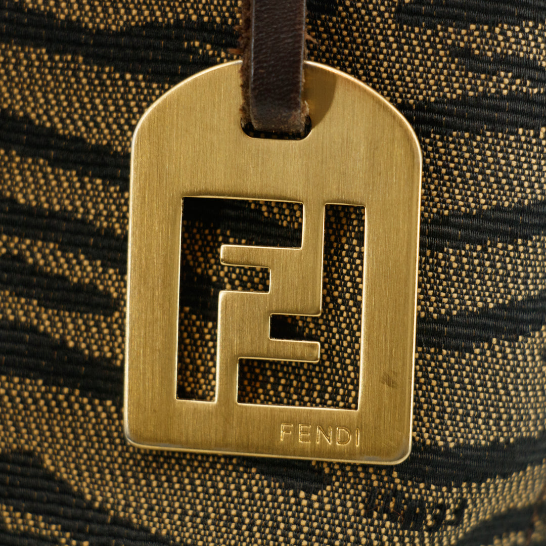 Fendi Zucca Canvas Zebra Pattern Brown Tote Bag #3609