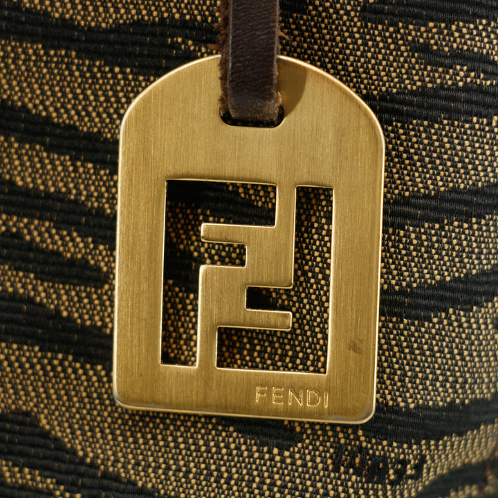 Fendi Zucca Canvas Zebra Pattern Brown Tote Bag #3609