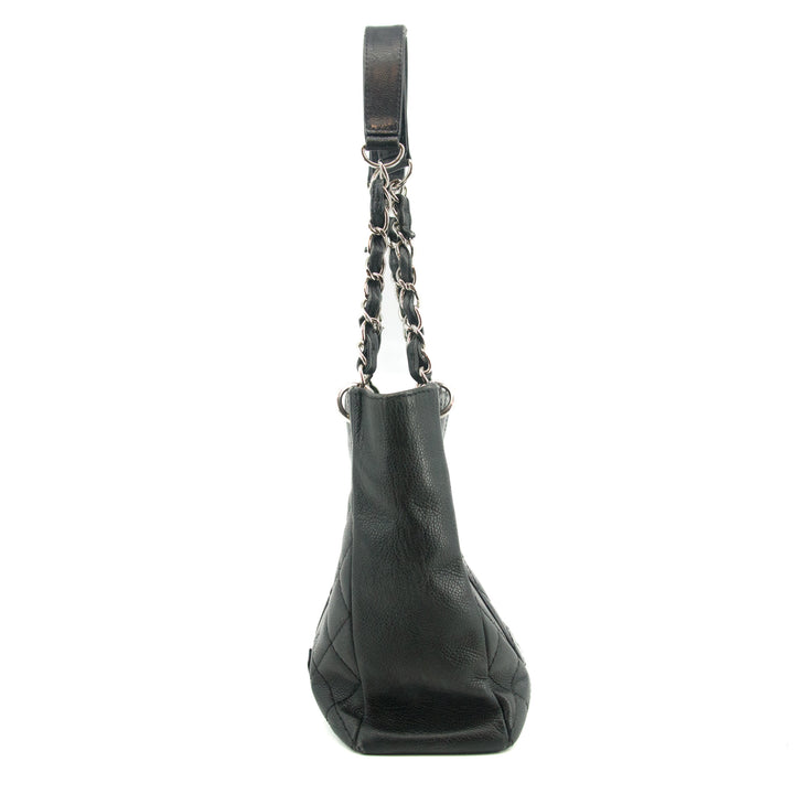 Chanel Black Caviar Skin Quilted Coco Mark PST Shoulder Bag #3628